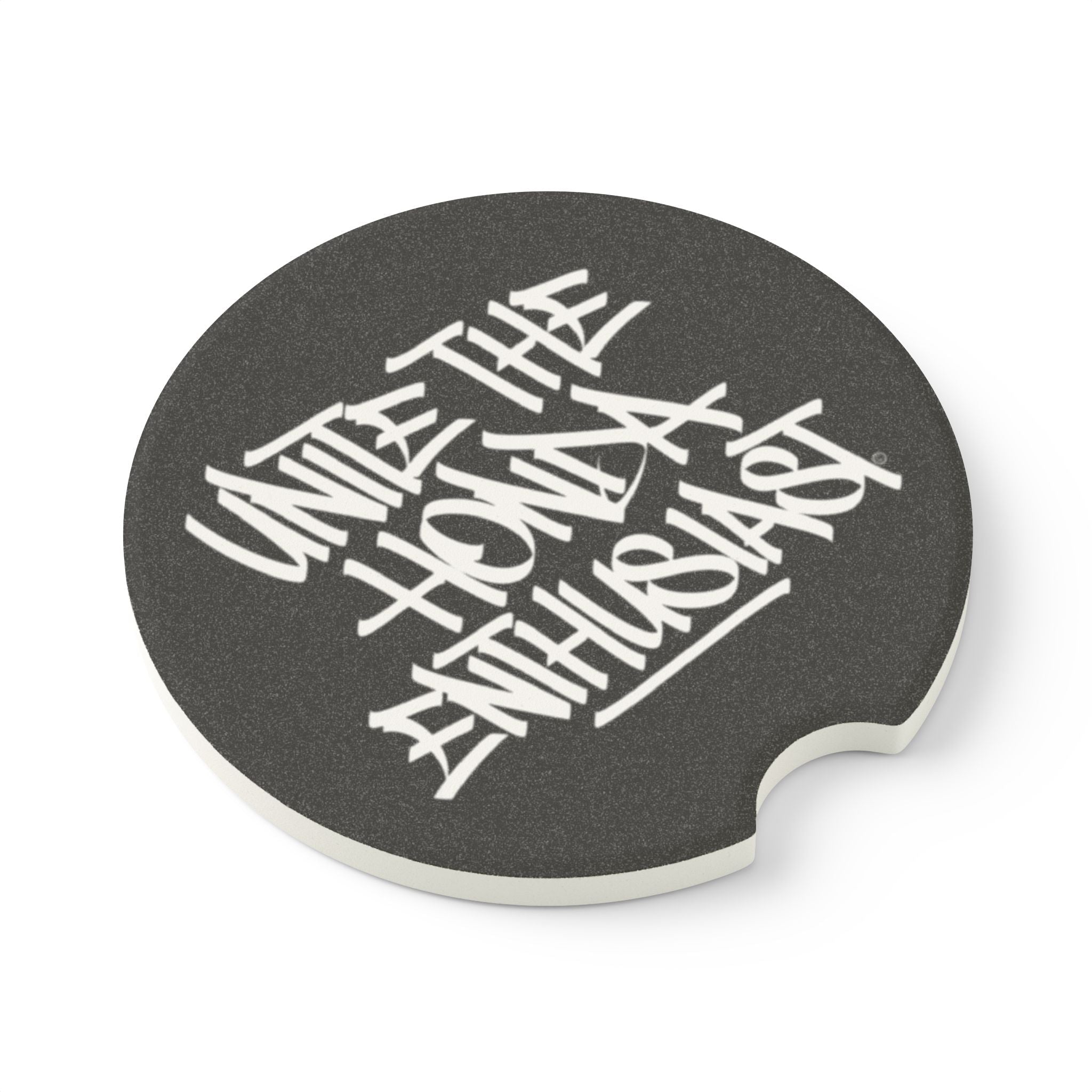 Soapstone Car Coaster — 'Unite the Honda Enthusiast' Round Drink Holder - UTHE