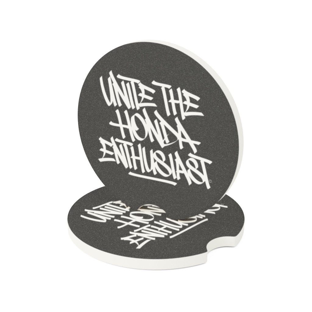 Soapstone Car Coaster — 'Unite the Honda Enthusiast' Round Drink Holder - UTHE