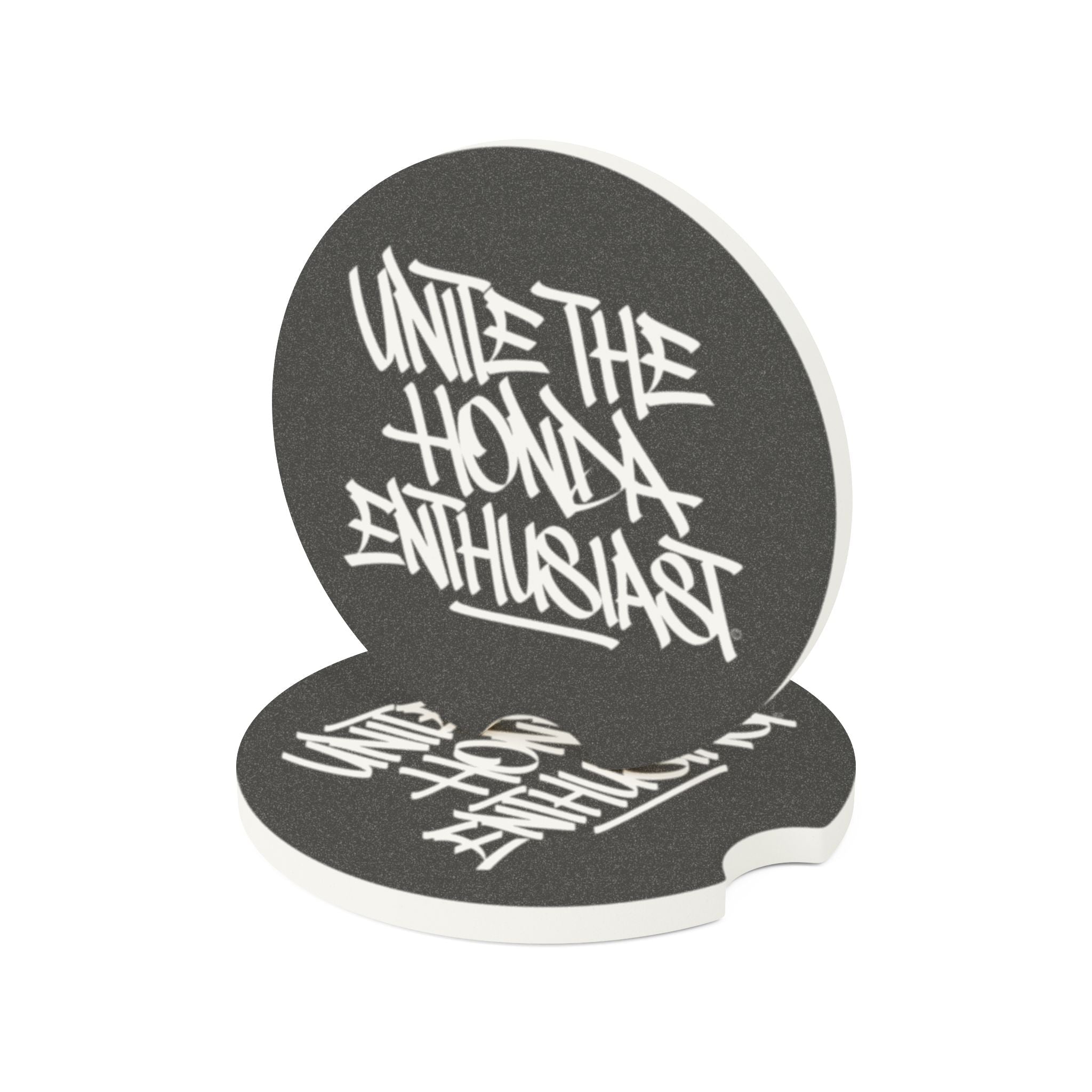 Soapstone Car Coaster — 'Unite the Honda Enthusiast' Round Drink Holder - UTHE