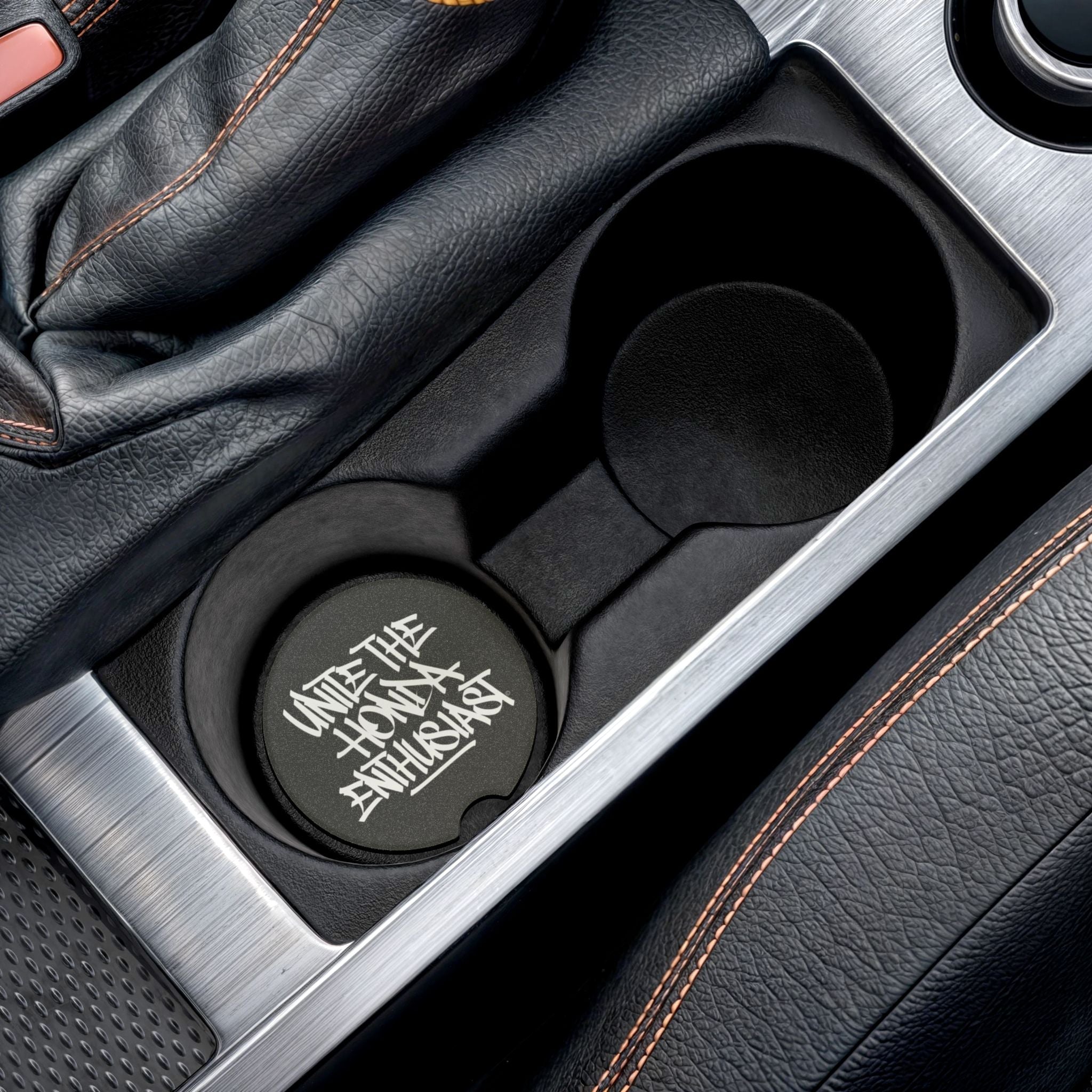 Soapstone Car Coaster — 'Unite the Honda Enthusiast' Round Drink Holder - UTHE