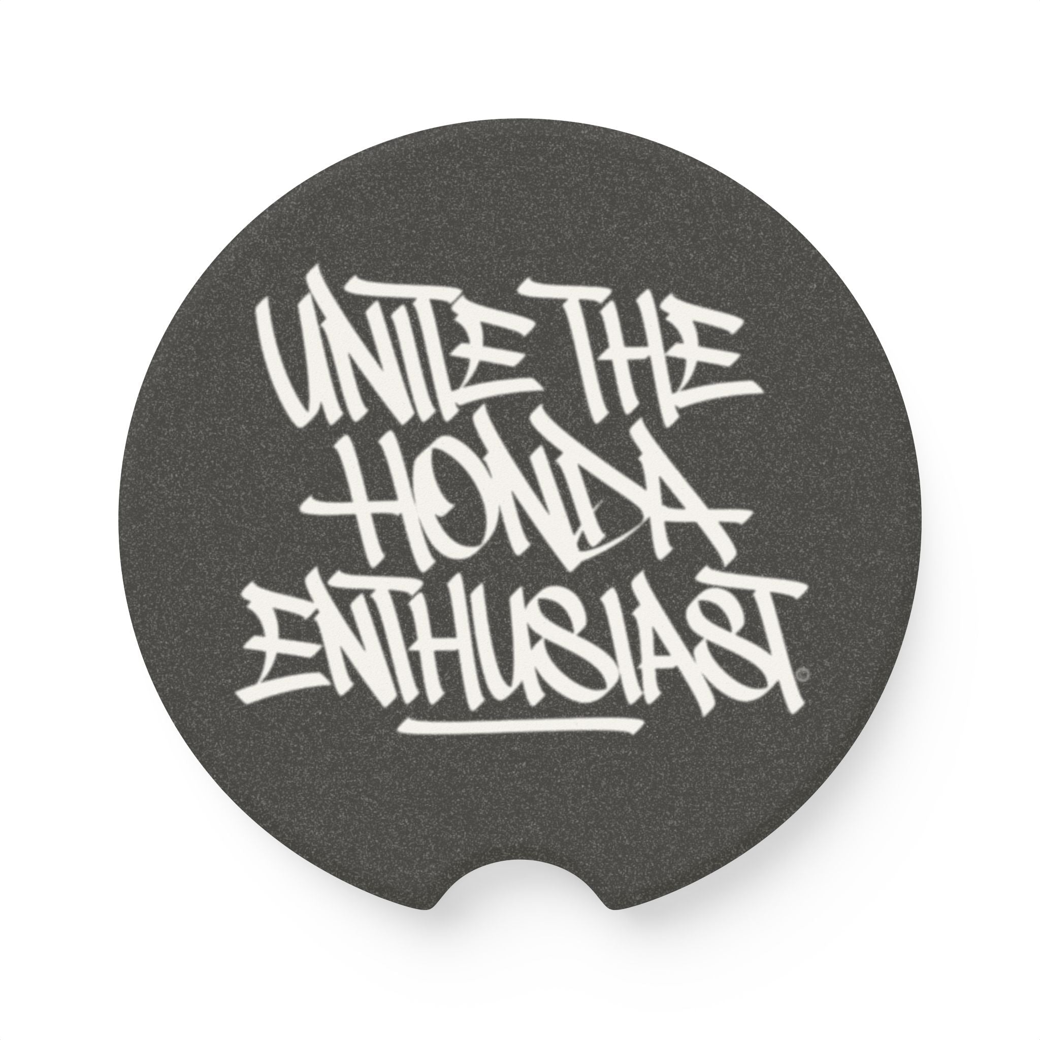 Soapstone Car Coaster — 'Unite the Honda Enthusiast' Round Drink Holder - UTHE