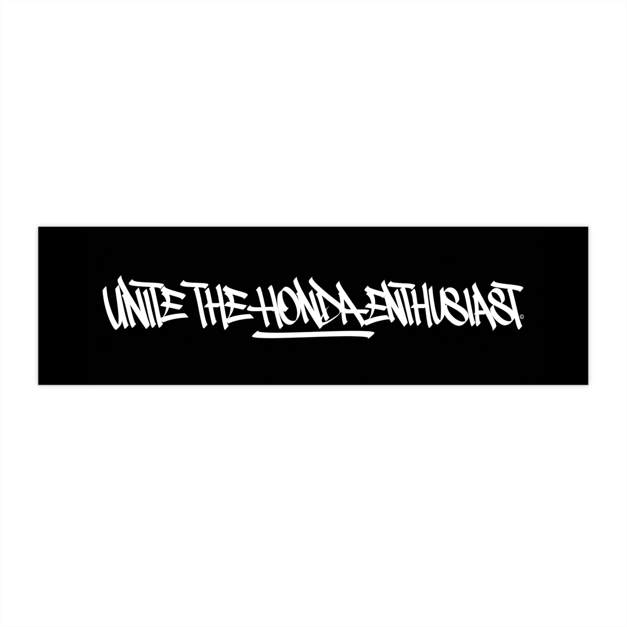 'Unite The Honda Enthusiast' Black Graffiti Car Decal - UTHE